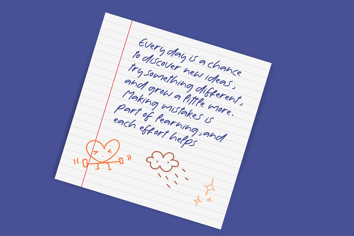 Meadow Yesterdream Sticky Notes Font, a Script Font by Letterena Studios Script (Photo 8 of 20)