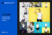 T-Shirt Mock-Up Set, a Shirt Mockup by Freeman Studio (Thumbnail 2 of 15)