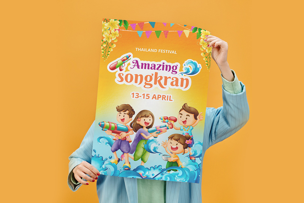 Splash & Smile Songkran Icon, a Person Illustration by CreativeValuation (Photo 13 of 14)
