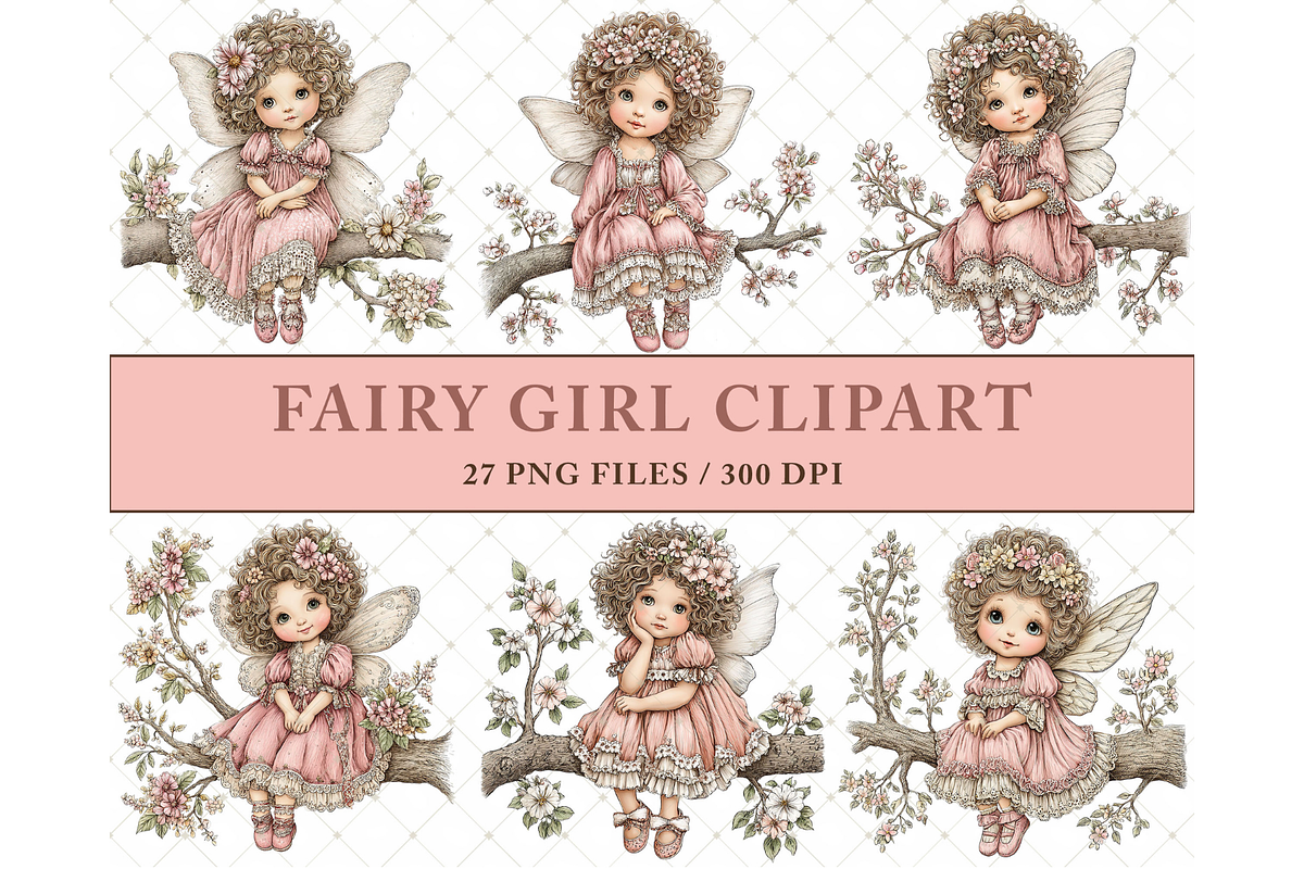 Fairy Girl Clipart PNG, a Seasonal Illustration by Memories By Lea (Photo 4 of 18)