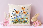 Blue Summer Outdoor Watercolor Clipa, a Seasonal Illustration by RobertsArt (Thumbnail 6 of 7)