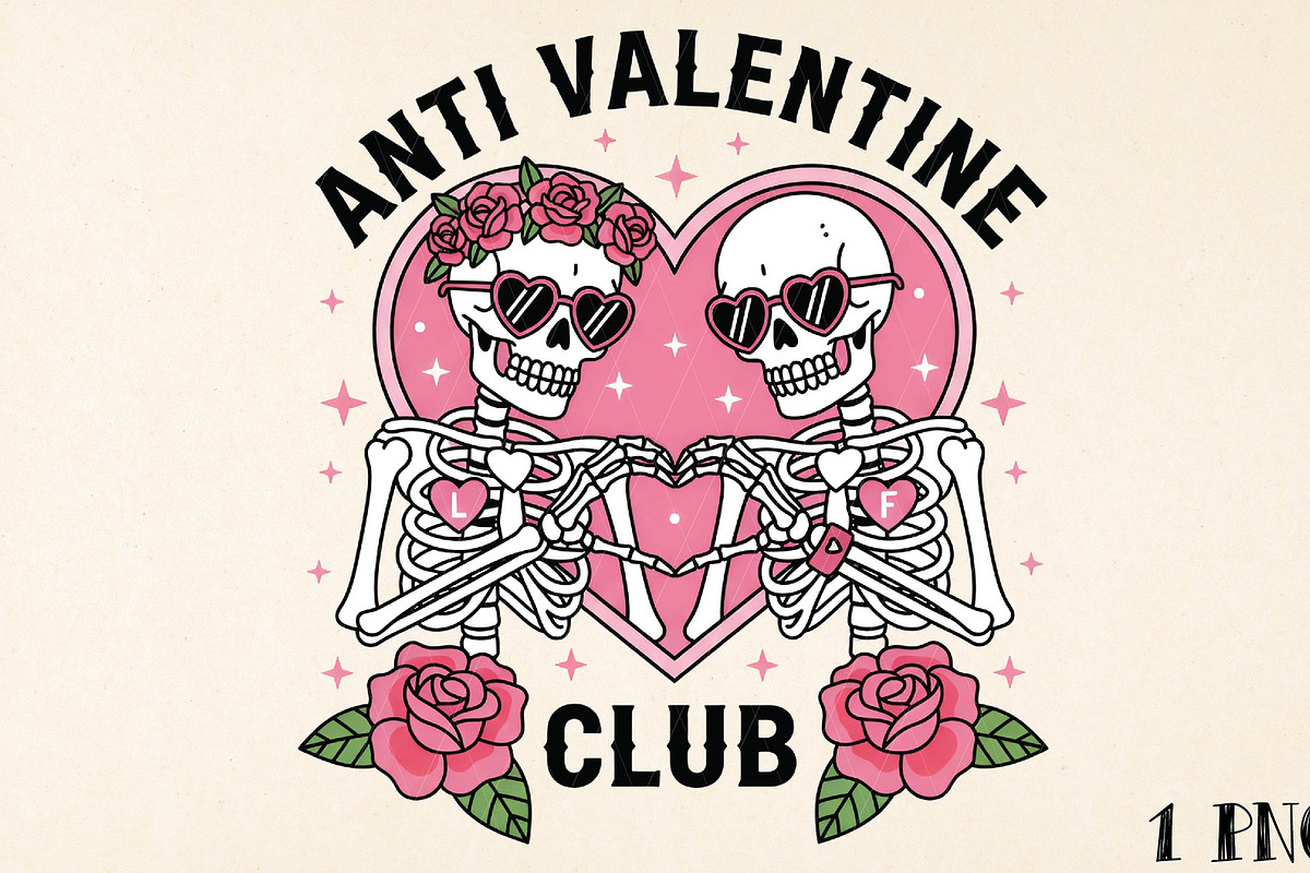 Anti Valentine Club Png, Funny Png, an Illustration by DreamPrint404 (Photo 1 of 8)