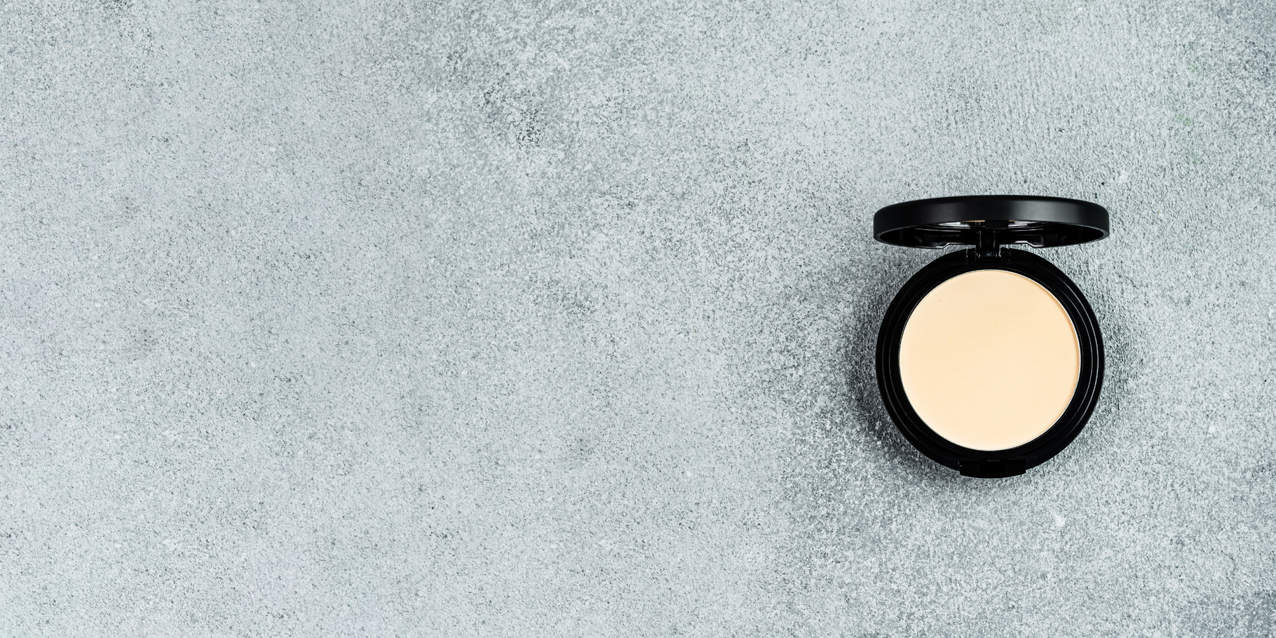 Compact powder on gray copy space featuring compact powder, copy space ...