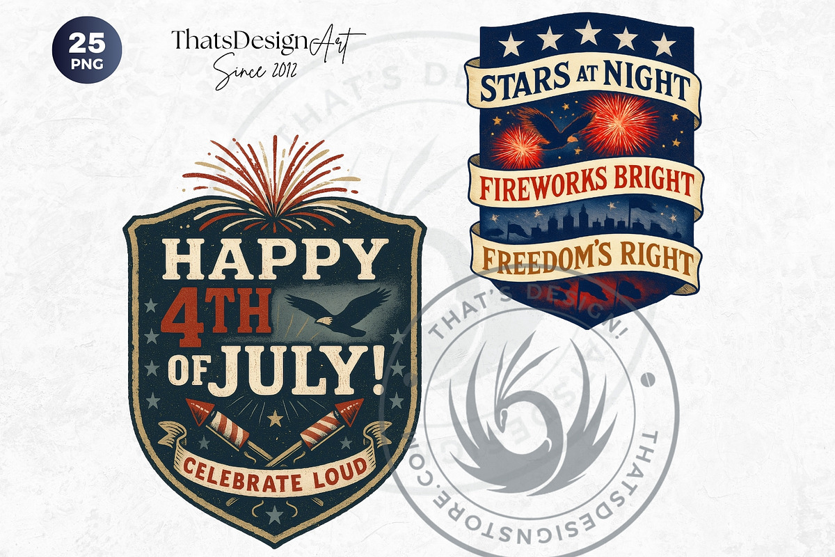Fourth of July party Slogans PNG V2, a Seasonal Illustration by ThatsDesignArt (Photo 9 of 10)