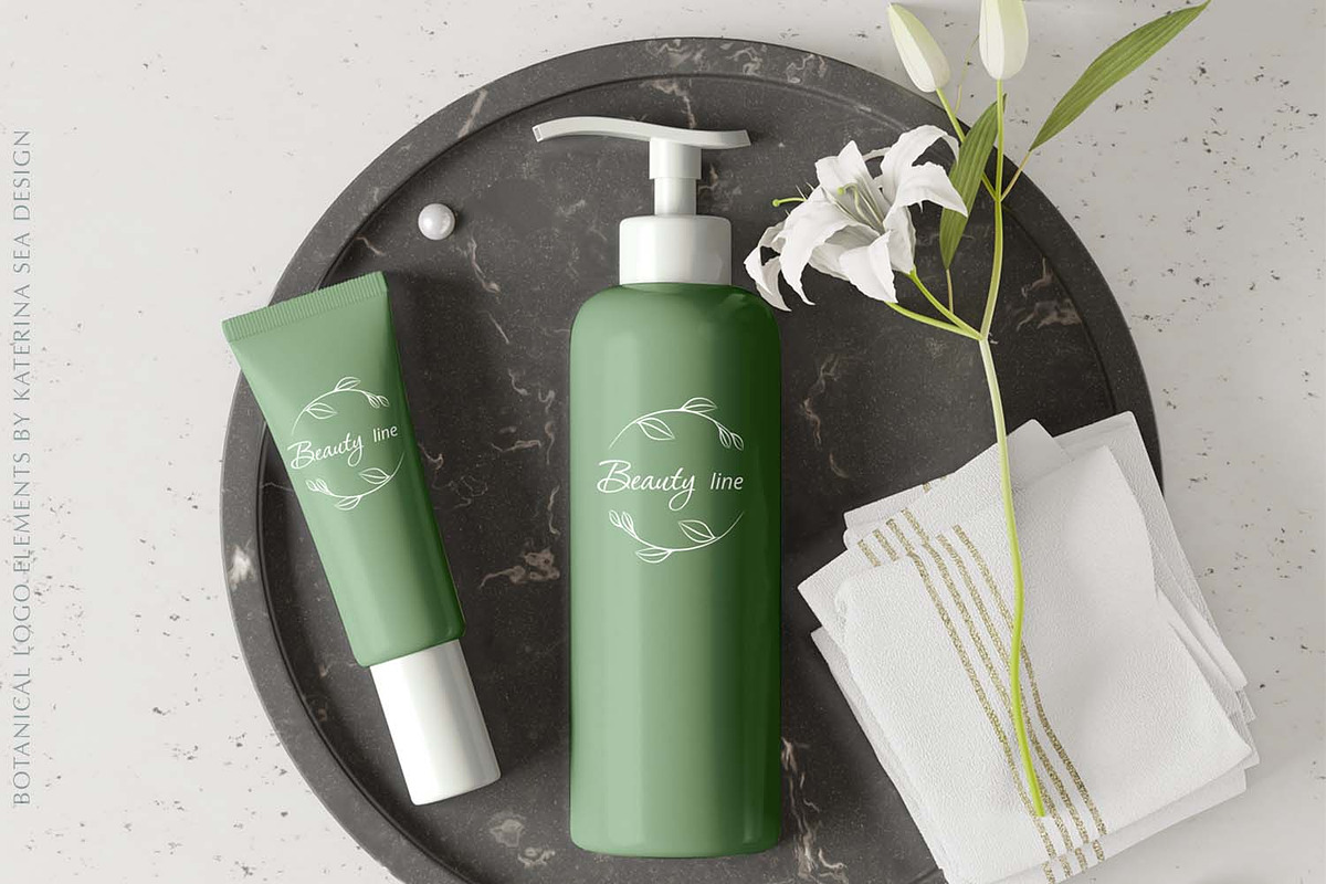 Botanical line art logo elements, a Branding & Logo Template by Katerina.Sea.Design (Photo 9 of 11)