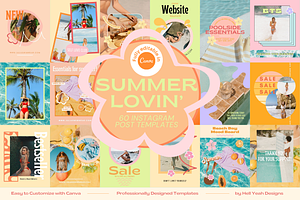 Summer Instagram Post Templates, a Social Media Template by Hell Yeah Designs
