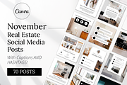 November Real Estate Instagram Posts, a Social Media Template by Marketing Templates Co. (Thumbnail 1 of 10)