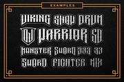 Sword Font Logo Creator, a Serif Font by Harry Kasyanov (Thumbnail 9 of 9)