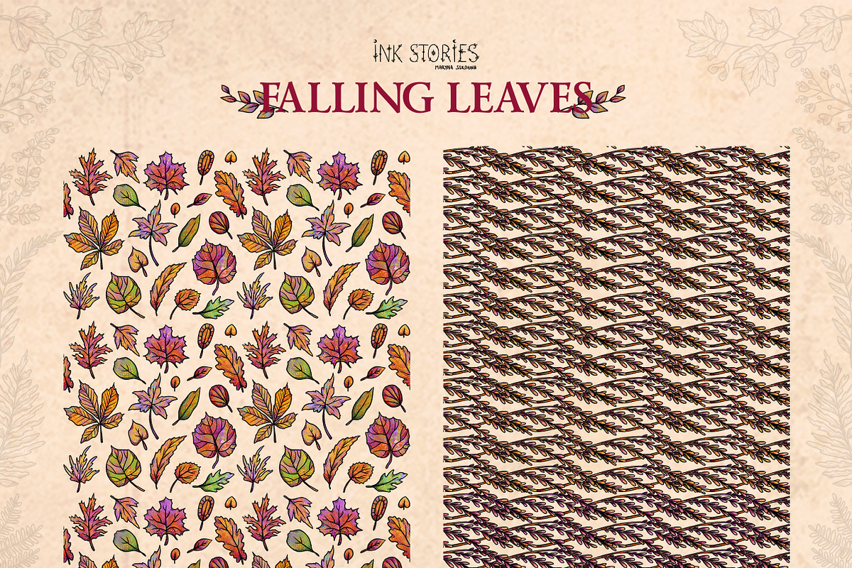 Falling Leaves Vintage Autumn Bundle, a Seasonal Illustration by Ink Stories (Photo 15 of 20)
