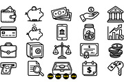 Minimal Finance Icon Clipart Set, an Illustration by designvectx (Thumbnail 3 of 3)