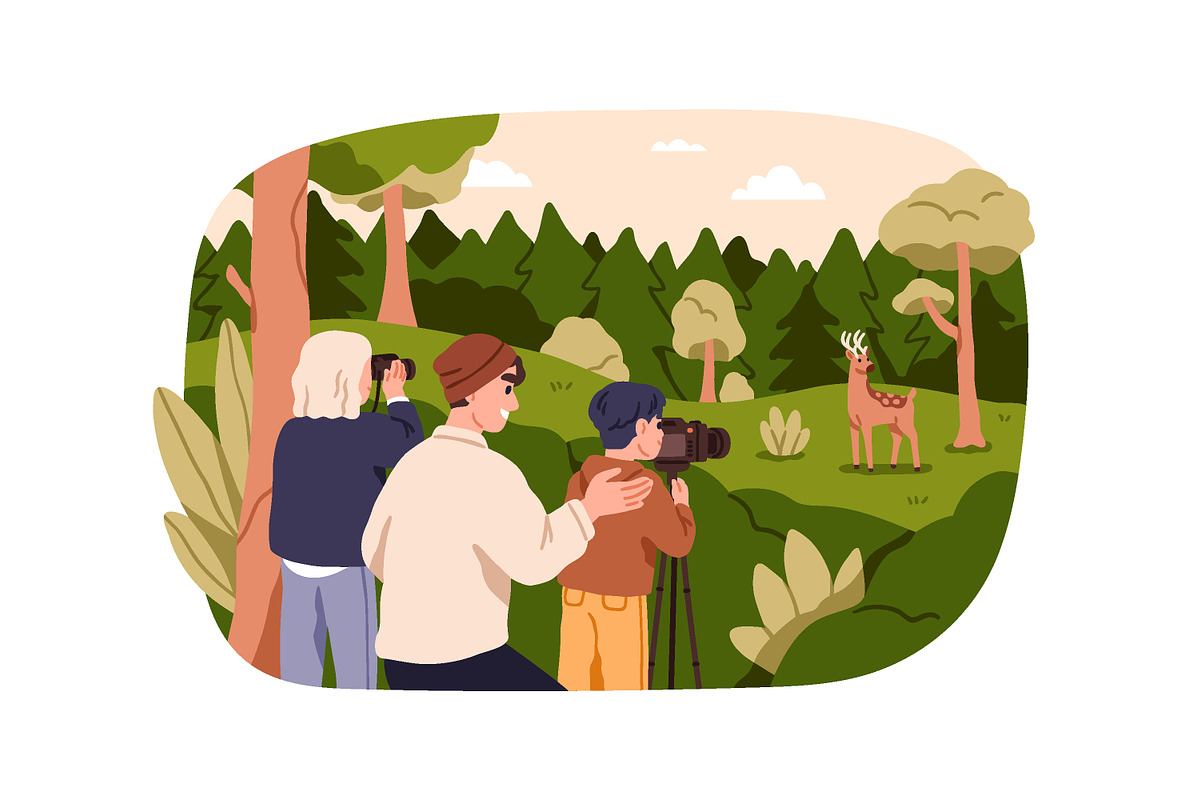 Families with kids in forest nature, a Person Illustration by Good Studio (Photo 5 of 7)