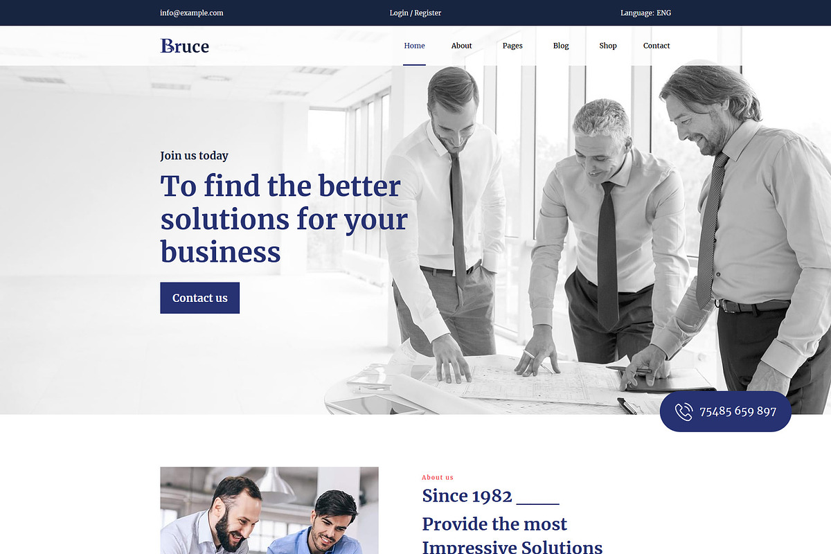 Creative & Business Template - Bruce, a Bootstrap Template by HasThemes (Photo 2 of 3)