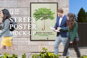 Street Poster Mock-Up's, a Print Template by Dikarte.Store (Thumbnail 1 of 16)