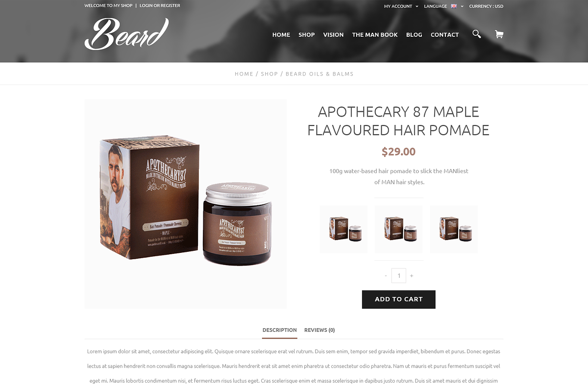 Beard E-Commerce Website, a Websites & App Template by Loone Designs (Photo 3 of 4)
