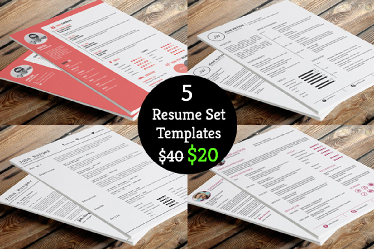 50% Off on Resume Template Bundle, a Resume Template by Made by Mancie (Photo 1 of 5)