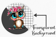 Whimsical Valentine Baby Owl Clipart, an Illustration by Canvas Craft (Thumbnail 2 of 6)