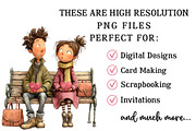 Whimsical Valentine Couple Clipart, an Illustration by OK Design (Thumbnail 4 of 6)
