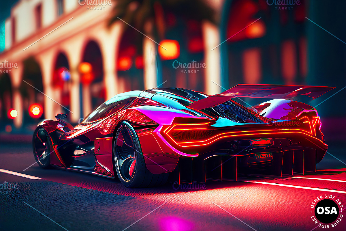 Supercar in the City Illustration, a Wallpaper Graphic by Other Side Art (Photo 2 of 8)