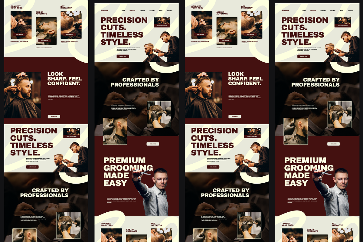 Figma Barbershop Landing Page, a Landing Page Template by Musara (Photo 4 of 6)