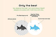 Fish Linocut Bundle, an Animal Illustration by ClayStudio (Thumbnail 3 of 8)