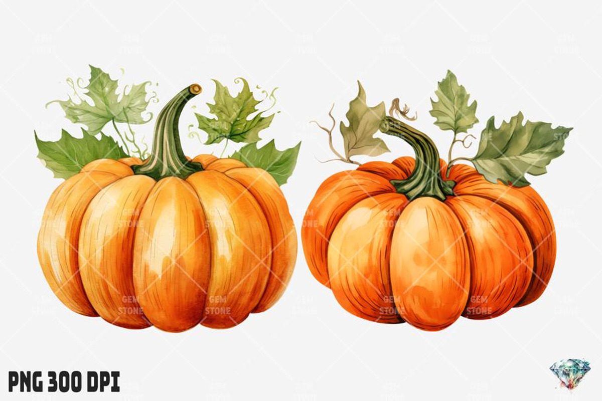 Halloween Pumpkin Watercolor, an Illustration by Gemstone (Photo 4 of 12)