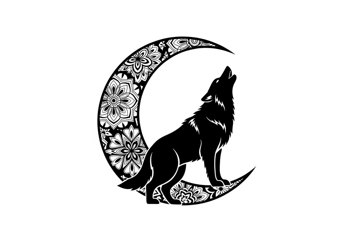 Mandala Moon Wolf SVG Bundle, an Illustration by Gaye Art (Photo 2 of 31)