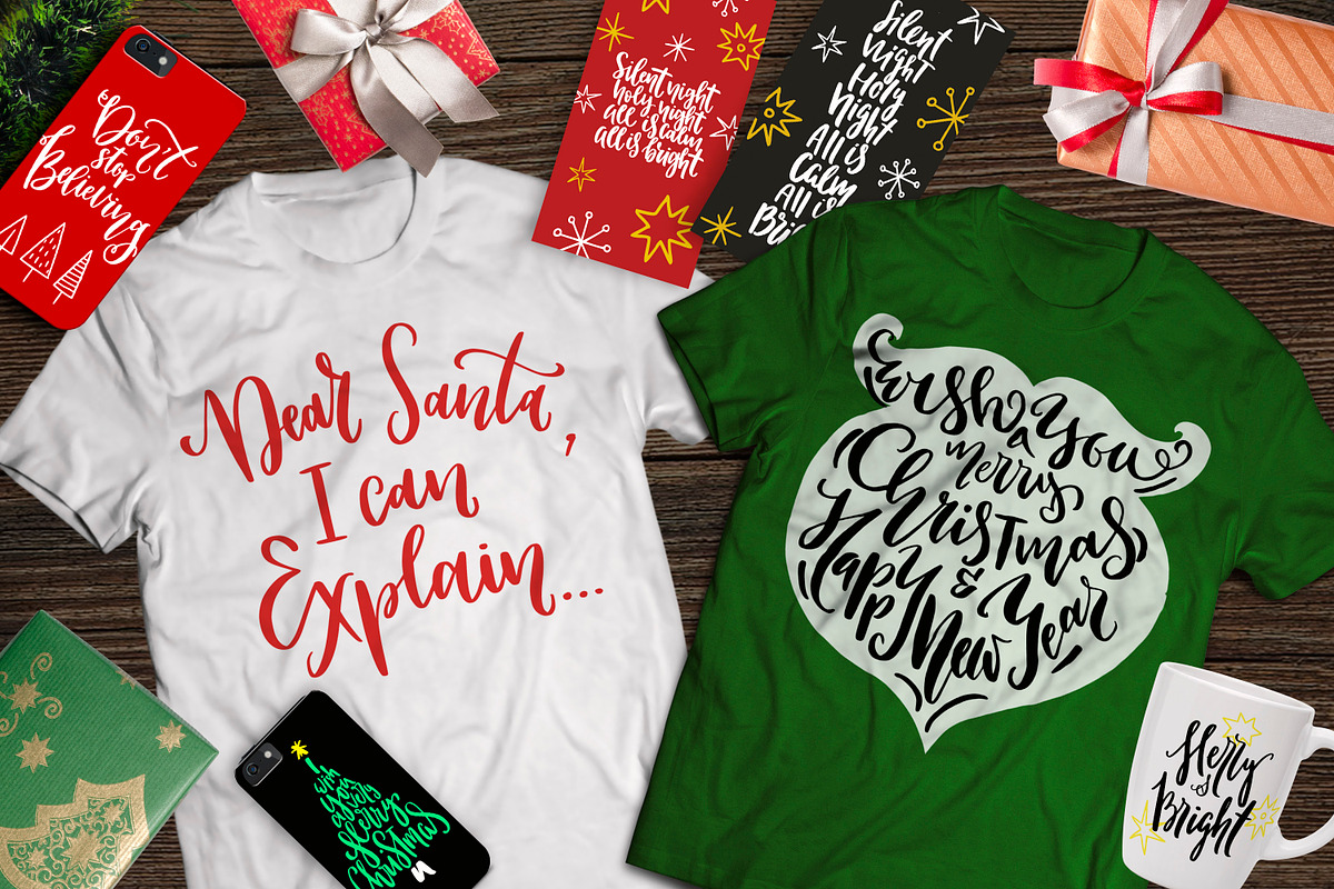 Christmas Lettering Quotes & Clipart, a Decorative Illustration by PicByKate (Photo 6 of 7)