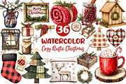 Cozy Rustic Christmas Clipart Bundle, an Illustration by Dream Creation (Thumbnail 1 of 7)