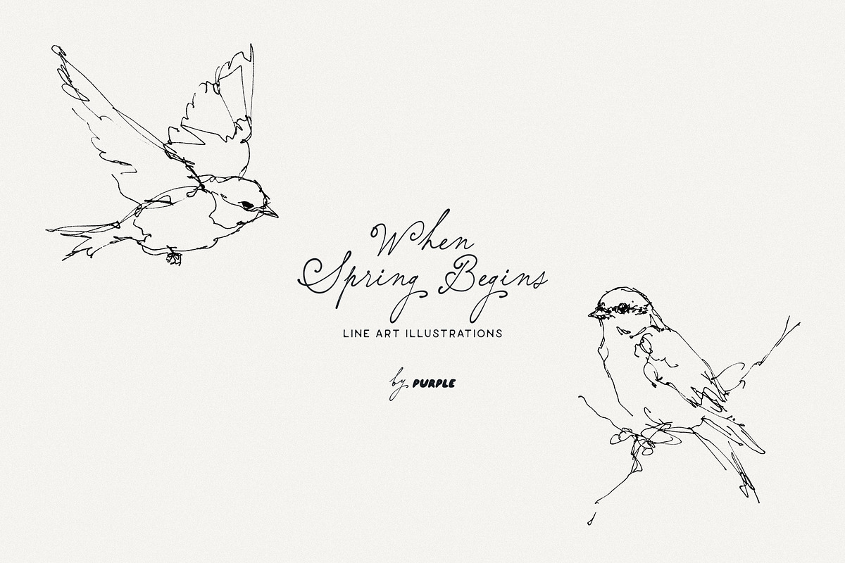 When Spring Begins: Line Art, a Seasonal Illustration by Purple (Photo 2 of 15)