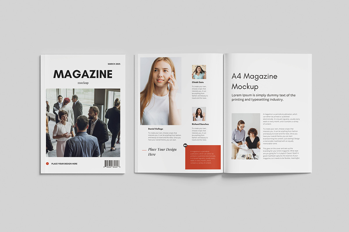 Realistic Magazine Mockup, a Books & Magazine Mockup by bimockup (Photo 2 of 6)