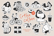 Naive coffee and pastry doodles, an Object Graphic by DesignThatMatters (Thumbnail 1 of 14)