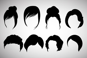 Set Of Women's Hairstyle