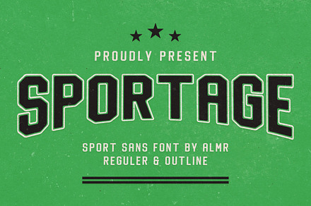 Sportage | retro sporty font, a Sans Serif Font by Almeera Std