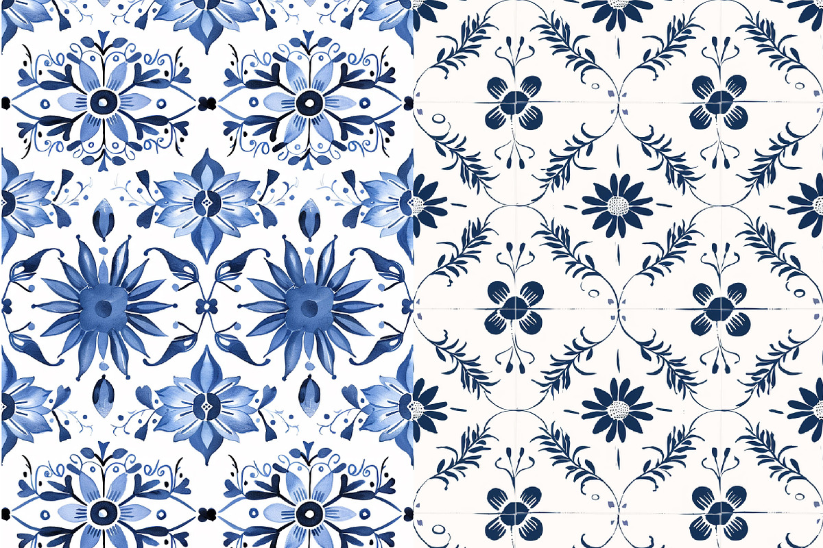 Dutch folk art seamless pattern set, a Pattern Graphic by DreamCafeArt (Photo 4 of 5)