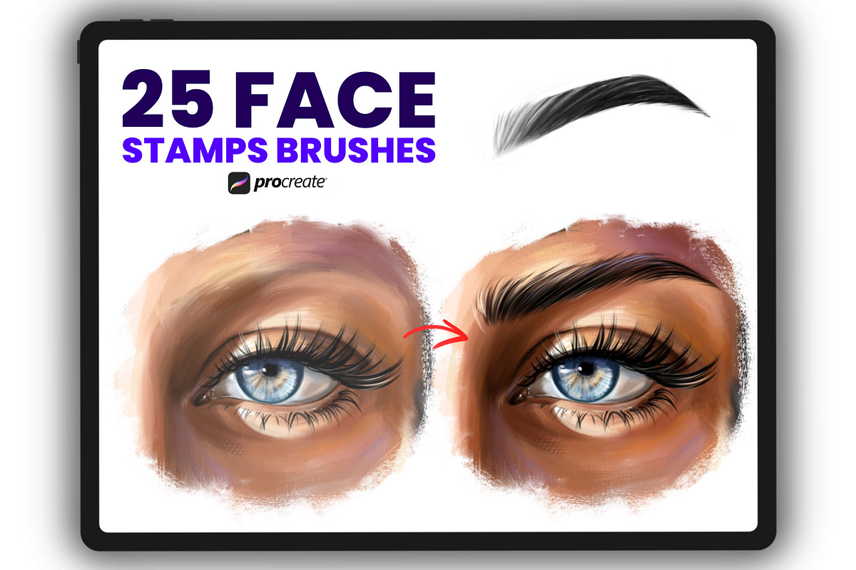 Brows Procreate Brushset, Eyebrows, a Brush Add-On by Procreate Market (Photo 1 of 2)