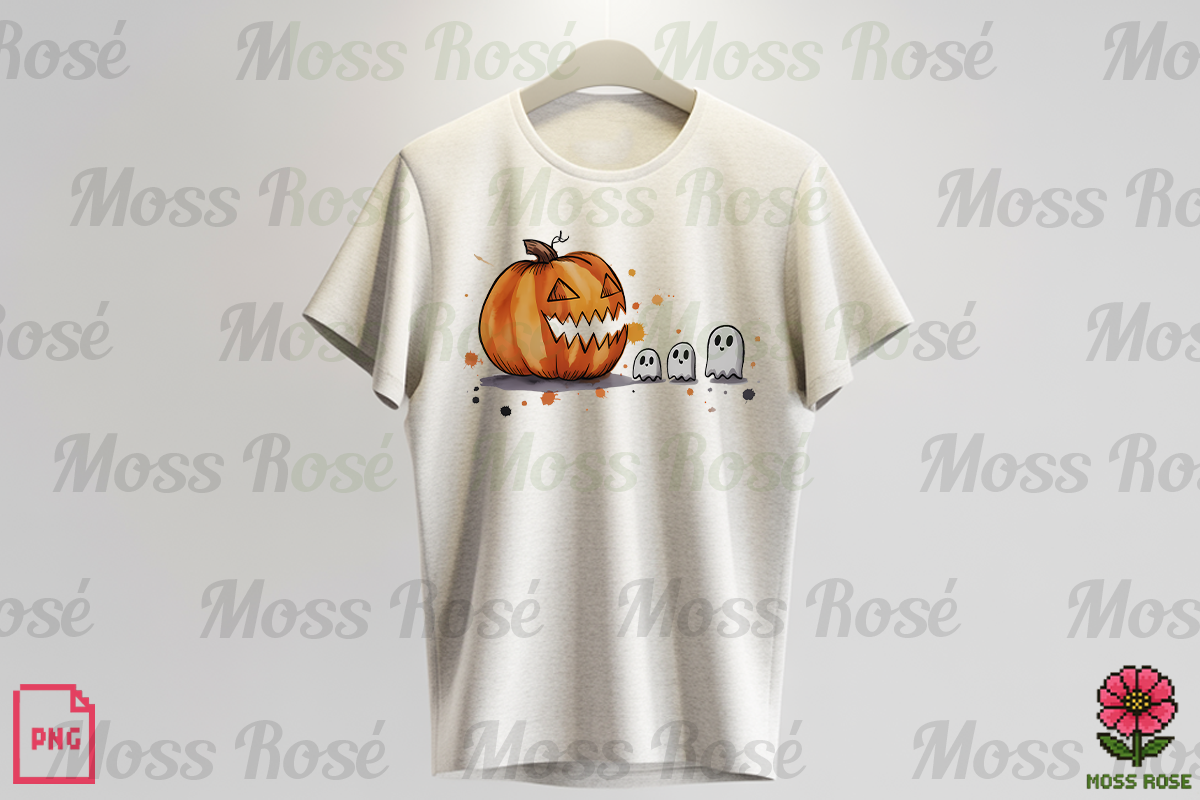 Scary Pumpkin and Ghosts, a Graphic by Moss Rose (Photo 2 of 3)