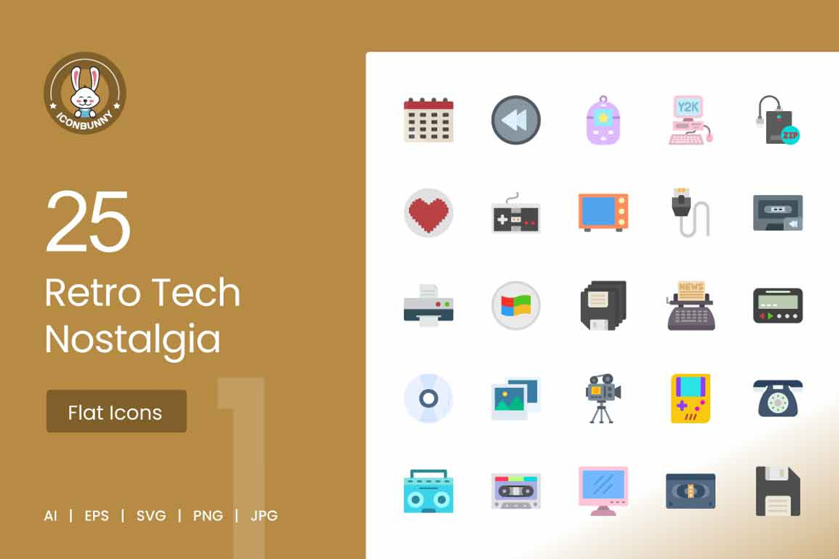 25 Retro Tech Nostalgia Icons, an Icon by IconBunny (Photo 1 of 2)