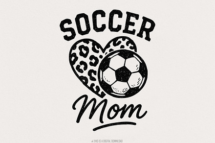 Soccer Mom PNG, Leopard Heart