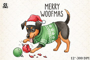 Funny Dog Christmas Sublimation, an Illustration by Libby Wishes (Thumbnail 1 of 5)
