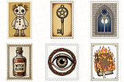 Vintage Halloween Postage Stamp PNG, an Illustration by OK Design (Thumbnail 3 of 5)