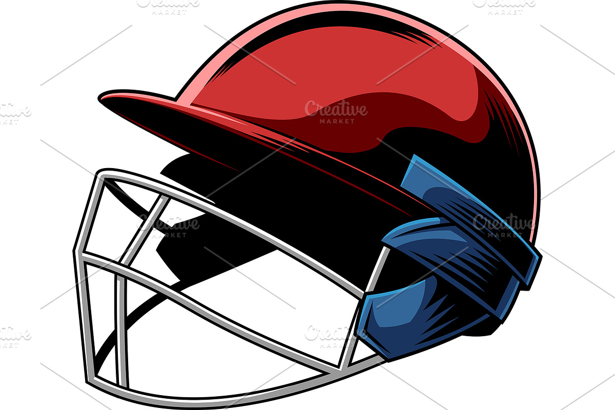 Cricket Helmet Graphic Logo Design, an Illustration by HitToon