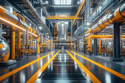 A modern industrial facility featuring large metallic tanks, pipes, and machine, an Industrial Photo by Textures & Backgrounds (Thumbnail 1 of 2)