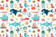 SEA cute vector set, an Animal Illustration by Anna Guz's Store (Thumbnail 5 of 5)