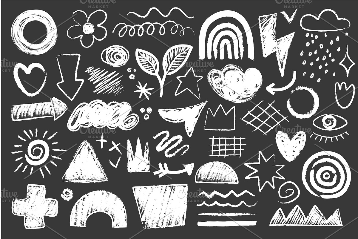 Abstract hand drawn abstract shapes, an Object Illustration by Lemberg Vector
