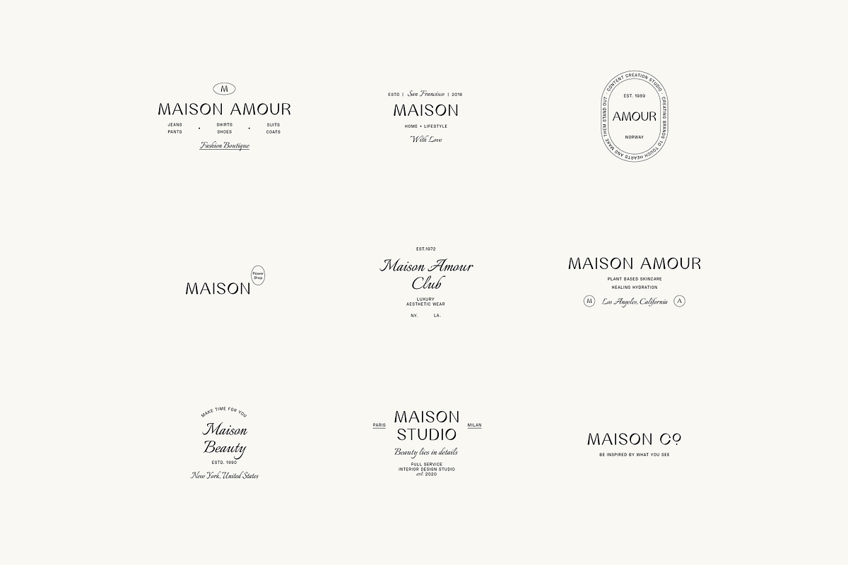 Maison Minimal Logo Kit Ai Eps Psd, a Branding & Logo Template by Feel This (Photo 4 of 13)