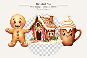 UglyCute Gingerbread Clipart Bundle, an Illustration by Artnoy (Thumbnail 3 of 8)