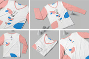 Girl Full Sleeve V Neck Tee Mockups, a Shirt Mockup by megostudi0 (Thumbnail 1 of 7)