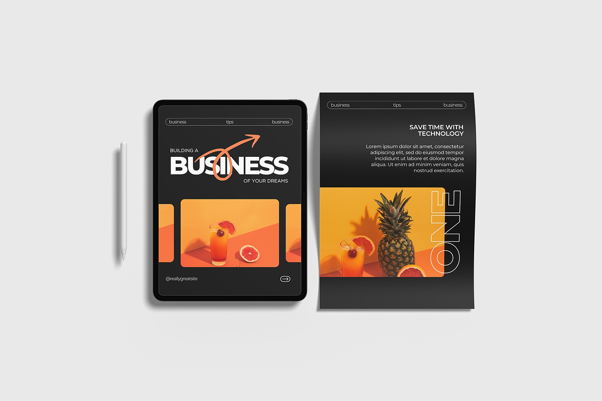 Tablet and A4 Flyer Mockup Scene, a Product Mockup by suciamairastd (Photo 2 of 4)