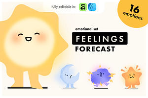 Feelings Forecast - Emotional Set, an Education Illustration by Pásha