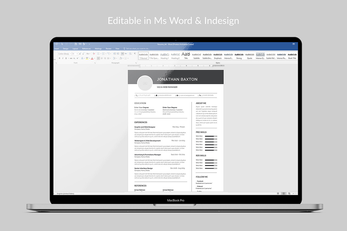 Resume, a Resume Template by Brochure-Market (Photo 3 of 3)